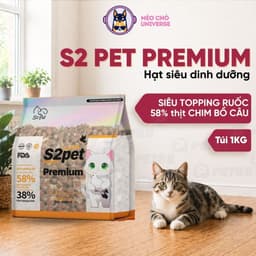 Thức ăn hạt cho mèo S2PET PREMIUM 5KG/1KG siêu topping ruốc cho mèo mọi lứa tuổi-MÉO CHÒ UNI 1