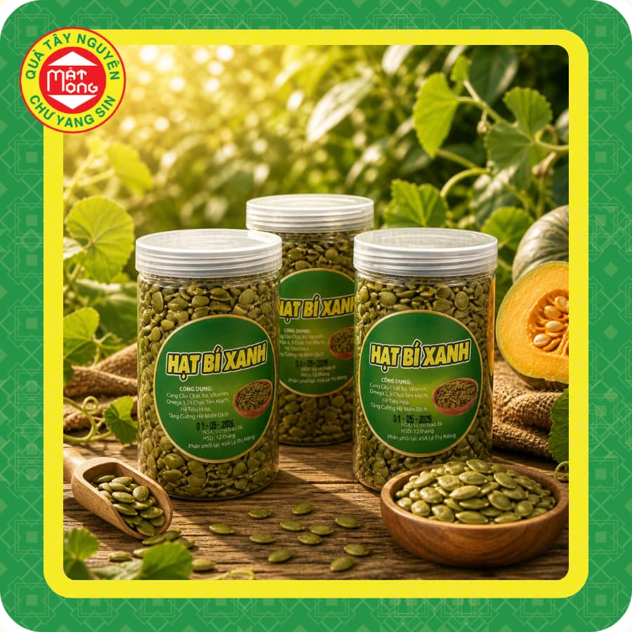 Nhân Hạt Bí Xanh Sấy 500g - Quà Tây Nguyên