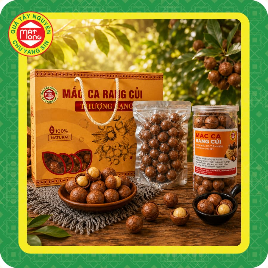 Macca Rang Củi Thượng Hạng 500g - Quà Tây Nguyên