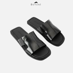 Dép Nam Da Bò Dép Da Quai Ngang BUTUNI Lyon S Single Slippers Đế Cao Su Đàn Hồi, Bảo Hành 12 Tháng 1