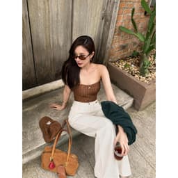 Quần Jean Nữ Ống Suông Cạp Cao Màu Kem, Quần Bò Nữ Dáng Suông Vừa 2 Độ Dài 97cm/102cm Thanh Lịch #8501 8502 CHEZI HOUSE 3
