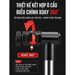 Cán ô xoay 360 độ , thân kim loại cứng cáp dài 1M 7