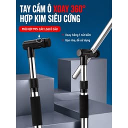 Cán ô xoay 360 độ , thân kim loại cứng cáp dài 1M 4