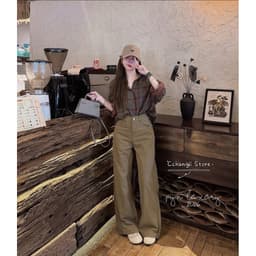 [SẴN] 𝑻𝒉𝒆𝑴𝒂𝒚 x 𝐖𝐆𝐖𝐄/ Quần Kaki Suông Mềm WG.WE 9145, Quần Kaki Nữ Ống Rộng Lưng Cao Dài 102cm 9