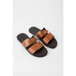 [ Mẫu Mới ] Dép Nam Thời Trang Dép Da Bò Thật Cao cấp BUTUNI Monaco S Cut-out Slippers Đế Sao Su Êm Chân. BH 12 Tháng 8