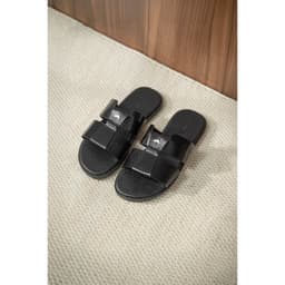 [ Mẫu Mới ] Dép Nam Thời Trang Dép Da Bò Thật Cao cấp BUTUNI Monaco S Cut-out Slippers Đế Sao Su Êm Chân. BH 12 Tháng 5