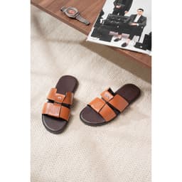 [ Mẫu Mới ] Dép Nam Thời Trang Dép Da Bò Thật Cao cấp BUTUNI Monaco S Cut-out Slippers Đế Sao Su Êm Chân. BH 12 Tháng 4