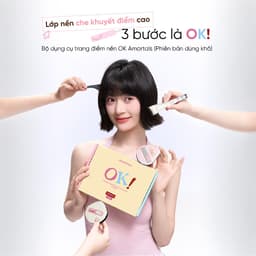 Bộ Bông Mút & Cọ Tán Nền Amortals OK Ver 2 Dùng Khô  – Dễ dàng tạo lớp nền mịn mướt, độ che phủ cao, Mekup nhanh, đẹp 2