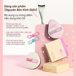 Bộ Bông Mút & Cọ Tán Nền Amortals OK Ver 2 Dùng Khô  – Dễ dàng tạo lớp nền mịn mướt, độ che phủ cao, Mekup nhanh, đẹp 7