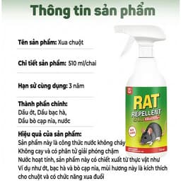Chai Xịt Đuổi Chuột Thảo Mộc RAT SPRAY 500ml – Xua Chuột Ngăn Phá Hoại, Dùng Cho Nhà Kho – Bếp – Xe 6