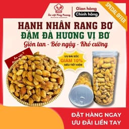 Hạt Hạnh Nhân Vỏ Giòn Rang Bơ, Giòn Thơm, Béo Ngậy Ăn Là Mê, Hạt Qùa Biếu Tết 1