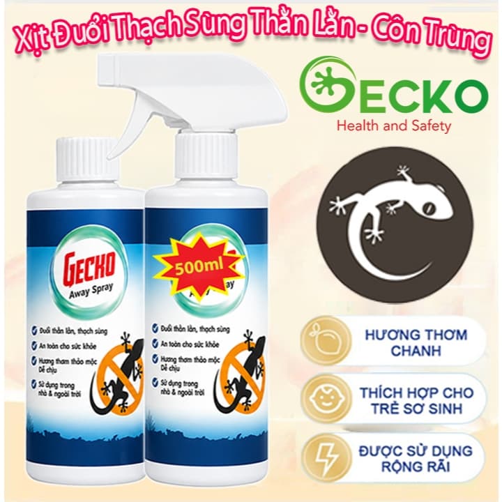 Xịt Đuổi Thằn Lằn ,Thạch Sùng Hiệu Quả GECKO AWAY SPRAY 500ml – Hương Tự Nhiên An Toàn, Lành Tính