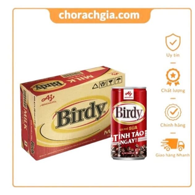 CHÍNH HÃNG nguyên thùng 30 lon Cà phê sữa lon Birdy 170ml