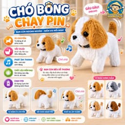 Đồ chơi chó bông biết đi chạy pin vẫy đuôi biết sủa đáng yêu cho bé 1