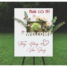 Bảng Welcome Đám Cưới Hộp Hoa 3D Formex Cao Cấp In Tên Theo Yêu Cầu 1