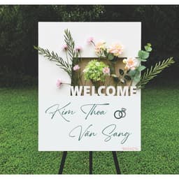 Bảng Welcome Đám Cưới Hộp Hoa 3D Formex Cao Cấp In Tên Theo Yêu Cầu 3
