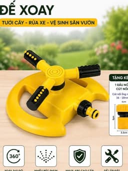 Đế phun nước tặng kèm Đầu nối tưới vườn tưới cây tự Động xoay 360 Độ tự Động,chất liệu nhựa ABS tiện ích 2