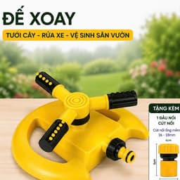 Đế phun nước tặng kèm Đầu nối tưới vườn tưới cây tự Động xoay 360 Độ tự Động,chất liệu nhựa ABS tiện ích 1