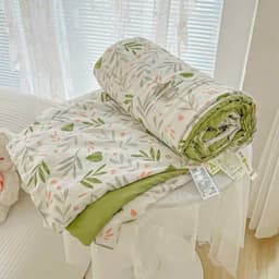 Mền đũi cotton Aniva Home đậu nành, thiết kế cao cấp, mềm mát, thoải mái, phù hợp giấc ngủ cả mùa 4