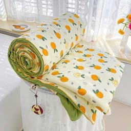 Mền đũi cotton Aniva Home đậu nành, thiết kế cao cấp, mềm mát, thoải mái, phù hợp giấc ngủ cả mùa 9