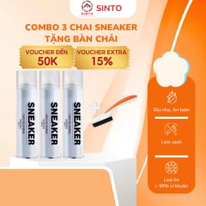 [Tặng bàn chải] Combo 3 Chai Xịt Tạo Bọt vệ sinh giày Sneaker 300ml Làm sạch,Giặt khô giày da, vải