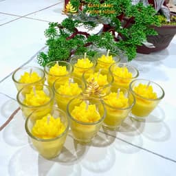Hộp 12 Ly Nến Bơ Hoa Sen Tự Nhiên 6T, Ly Rượu Bầu, Nến Thắp Hương, Không Khói, Không Độc Hại, Cháy 5 Giờ 2