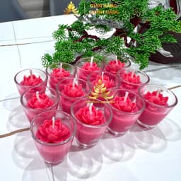 Hộp 12 Ly Nến Bơ Hoa Sen Tự Nhiên 6T, Ly Rượu Bầu, Nến Thắp Hương, Không Khói, Không Độc Hại, Cháy 5 Giờ 3