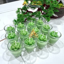 Hộp 12 Ly Nến Bơ Hoa Sen Tự Nhiên 6T, Ly Rượu Bầu, Nến Thắp Hương, Không Khói, Không Độc Hại, Cháy 5 Giờ 6