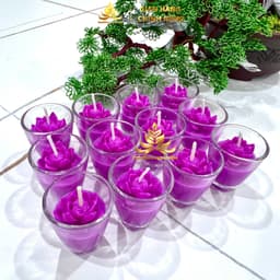 Hộp 12 Ly Nến Bơ Hoa Sen Tự Nhiên 6T, Ly Rượu Bầu, Nến Thắp Hương, Không Khói, Không Độc Hại, Cháy 5 Giờ 7