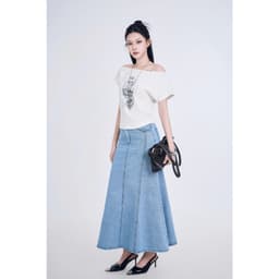 Áo thun trễ vai nữ GENVIET dáng slimfit tôn dáng hoạ tiết chữ thời trang dễ phối đồ 9274 3