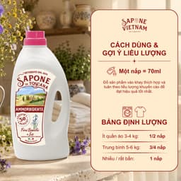 Combo 4 Chai Nước Xả Vải Sapone Hương Hoa Diên Vĩ & Hoa Dại - Thơm Lâu, Mềm Mại, Tinh Túy Ý 4