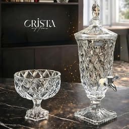 DECOR - BÌNH NƯỚC THỦY TINH 2l VÂN KIM CƯƠNG CÓ VÒI CRISTA HOME, 60267 4