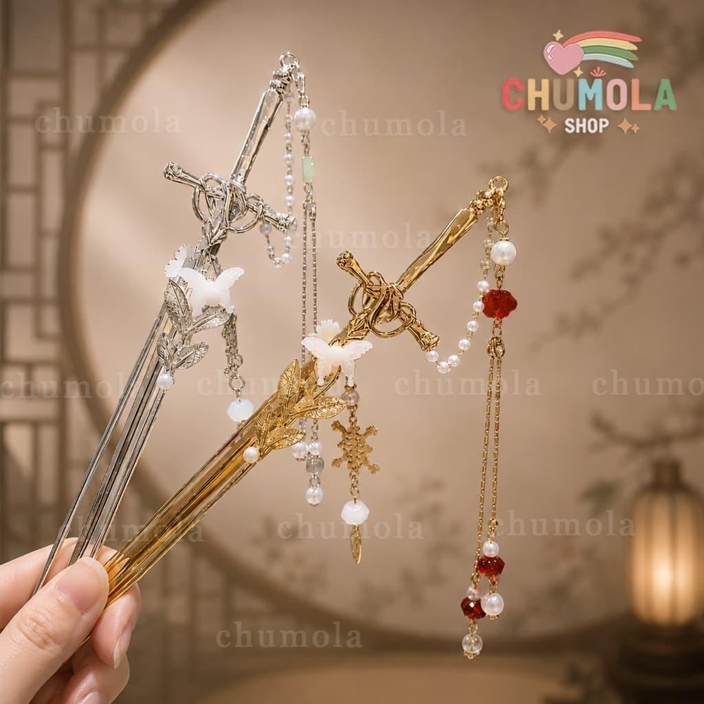 Trâm kiếm Hán phục cổ trang phụ kiện cài tóc xinh đẹp cá tính