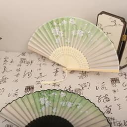 QUẠT XẾP PHONG LÊ ẢNH CỔ TRANG - Quạt Gấp Nan Tre Họa Tiết Cánh Bướm Khung 21cm Phụ Kiện Sườn Xám Cổ Điển 3