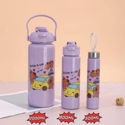 Combo 3 Bình Nước Cầm Tay Nhựa Cho Bé và Cả Gia Đình Cappy Bara Dung Tích 2000ML-800ML-300ML 5