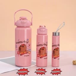 Combo 3 Bình Nước Cầm Tay Nhựa Cho Bé và Cả Gia Đình Cappy Bara Dung Tích 2000ML-800ML-300ML 6