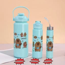 Combo 3 Bình Nước Cầm Tay Nhựa Cho Bé và Cả Gia Đình Cappy Bara Dung Tích 2000ML-800ML-300ML 7