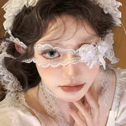 Băng che mắt bông trắng đen phong cách manga Nhật Bản phụ kiện cosplay cá tính 2