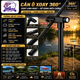 Thân ô 360 độ rút gọn bản nâng cấp, thân ô câu cá xoay cao cấp 4