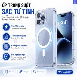 Ốp lưng iphone trong suốt chống sốc - Hỗ trợ sạc không dây cho 11 pro max 12 promax 13 14 15 Plus 16 17 ProMax 17 Air 2