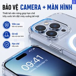 Ốp lưng iphone trong suốt chống sốc - Hỗ trợ sạc không dây cho 11 pro max 12 promax 13 14 15 Plus 16 17 ProMax 17 Air 4