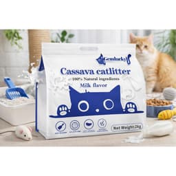 Cát Sắn vệ sinh cho mèo siêu hút , tiết kiệm , không bụi túi 2kg Hương sữa , Trà Xanh 1