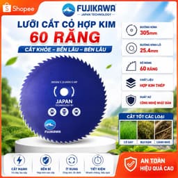Lưỡi Cắt Cỏ/Lúa Tròn 15/30/40/60 Răng FUJIKAWA 305mm x 25.4mm - Dao Phát Cỏ Công Nghệ Nhật Bản Siêu Sắc, Chống Đá Văng 1
