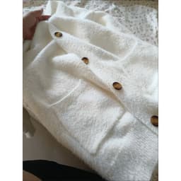 (CHIC SEOUL)-Áo khoác len trắng lông oversize phong cách Nertro HQ (ảnh thật là 2 ảnh cuối) 9