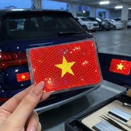 Tem cờ Việt Nam phản quang dán trang trí xe ô tô, xe máy, nhà cửa ,cổng,.. không thấm nước, bền màu(8342) 2