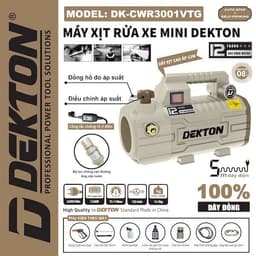[Chống giật] Máy xịt rửa xe chỉnh áp Dekton CWR3001 VTG 1350W - Motor lõi đồng 100% -Chỉnh Áp 110 Bar - Dây Xịt 12M 1