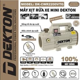 [Chống giật] Máy xịt rửa xe chỉnh áp Dekton CWR3001 VTG 1350W - Motor lõi đồng 100% -Chỉnh Áp 110 Bar - Dây Xịt 12M 5