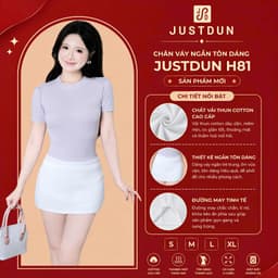 [VẢI KHÔNG XÙ] Chân Váy Trơn Ngắn Chữ A Dáng Ôm Chất Nỉ 2 Da Co Giãn, Tôn Dáng, Mềm Mại JUSTDUN H81 2