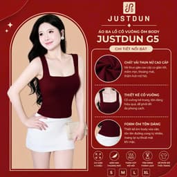 [ÁO 2 LỚP] Áo Thun Ba Lỗ Nữ Sát Nách Cổ Vuông Dáng Ôm Chất Thun Cotton Mềm Mịn, Năng Động JUSTDUN G5 2