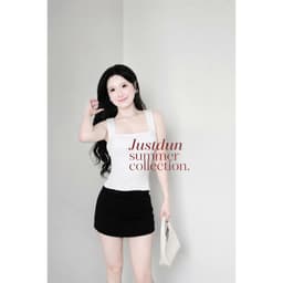 [ÁO 2 LỚP] Áo Thun Ba Lỗ Nữ Sát Nách Cổ Vuông Dáng Ôm Chất Thun Cotton Mềm Mịn, Năng Động JUSTDUN G5 4